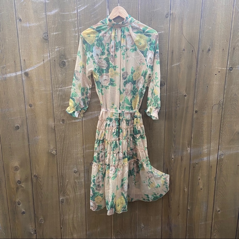 O.P.T Floral Print Tiered Midi Dress 🌿 XS - Picture 9 of 12